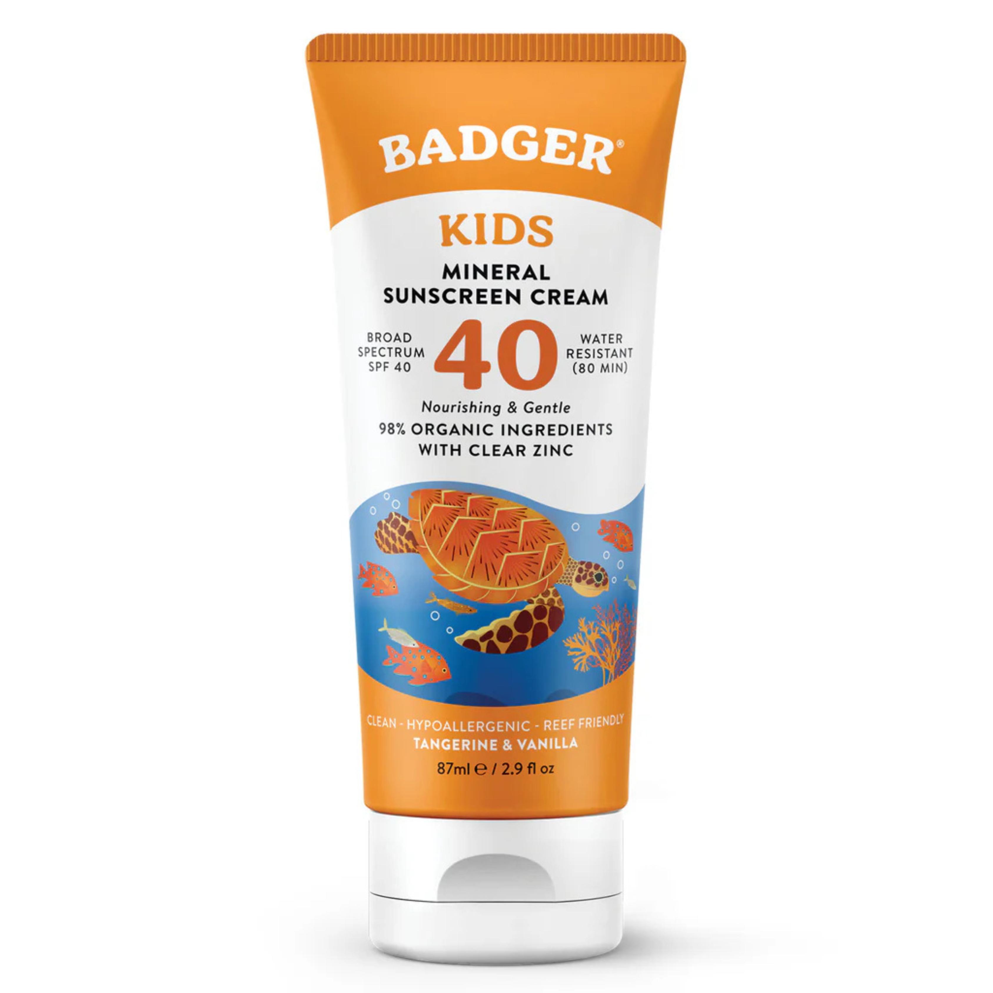 Kids Mineral Sunscreen Cream SPF 40 de Badger